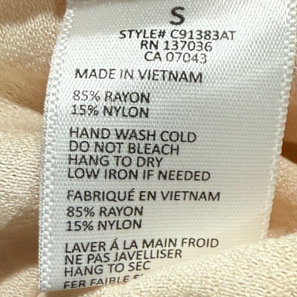 aper·cran Women’s S Small Pleated Wide-Leg Pants – Cream Rayon/Nylon Blend - Picture 4 of 9